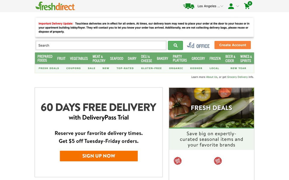 FreshDirect website