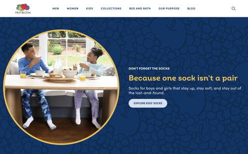 Fruit of the Loom website screenshot