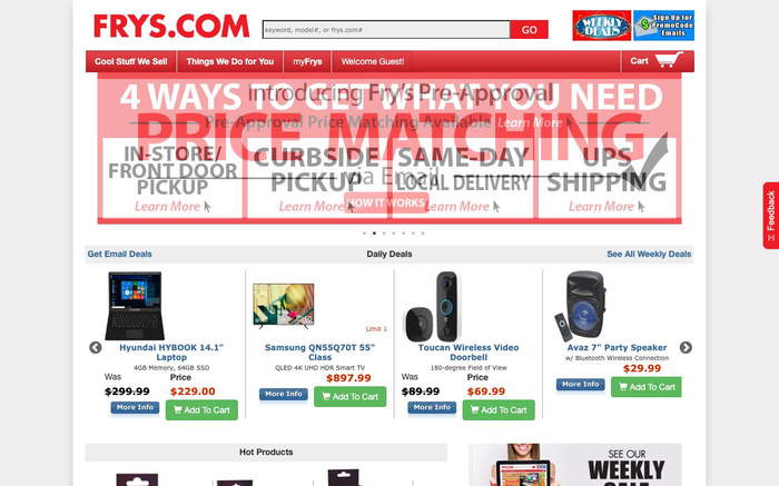 Fry's Electronics screenshot