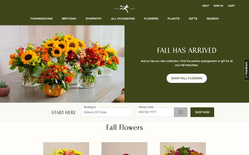 FTD Flowers website screenshot