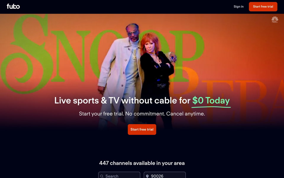 FuboTV website