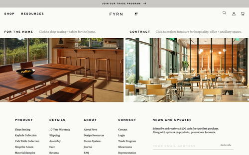 Fyrn website screenshot