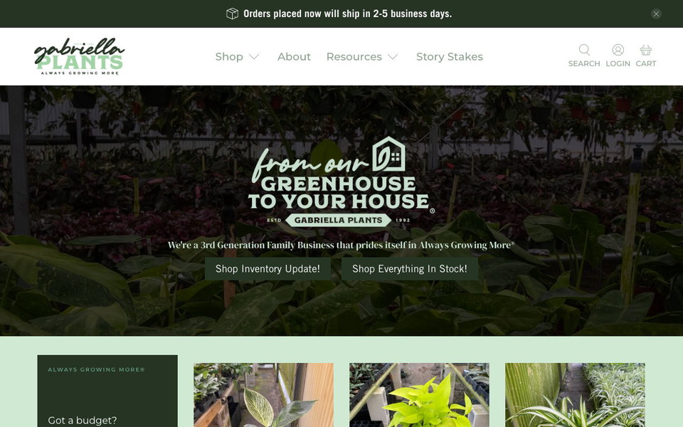 Gabriella Plants website