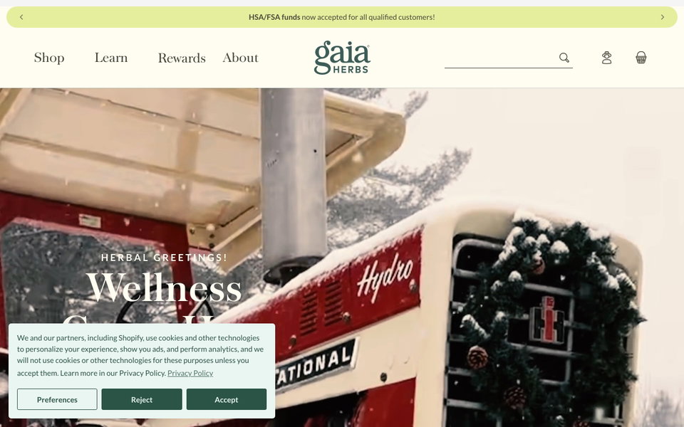 Gaia Herbs website