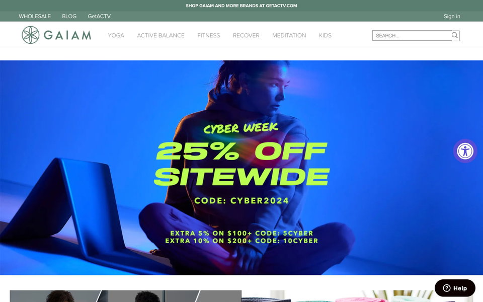Gaiam website