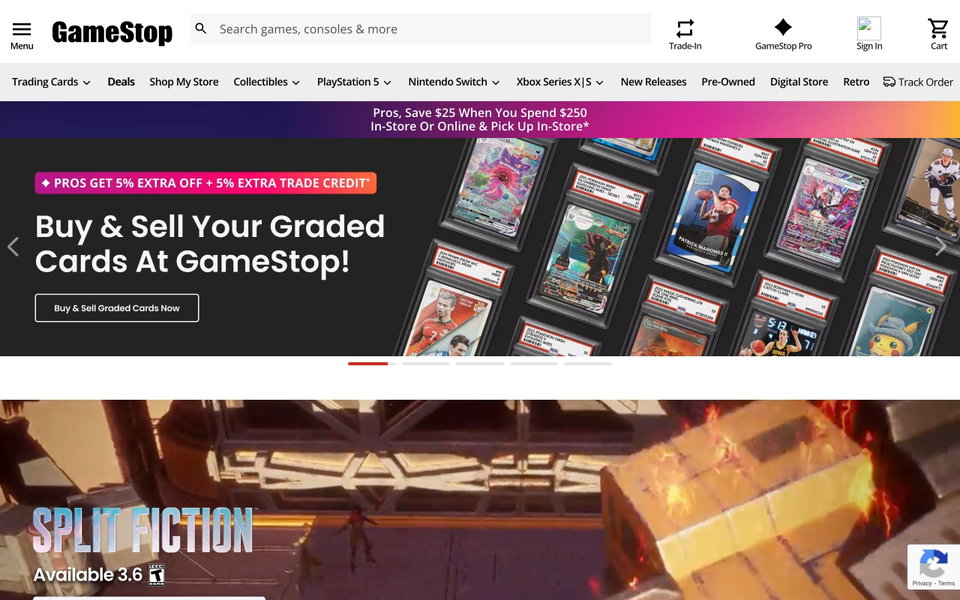 GameStop website