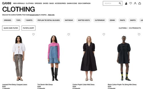 Ganni website screenshot