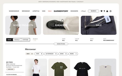 Garmentory website screenshot