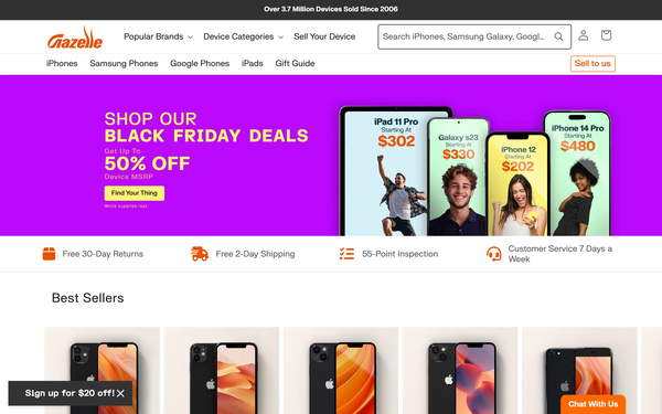 Gazelle.com screenshot