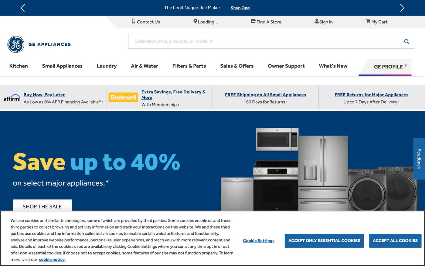 GE Appliances screenshot
