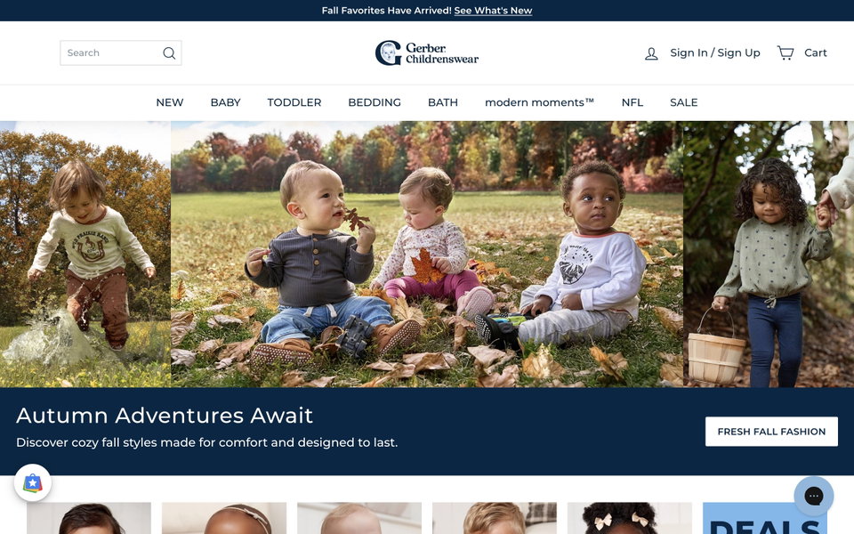 Gerber Childrenswear website