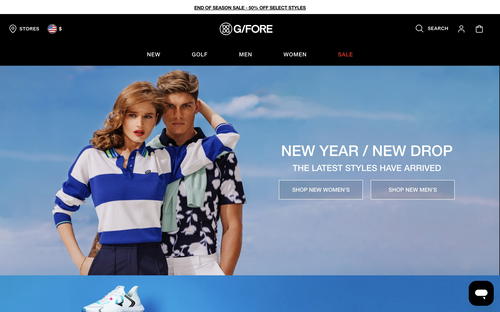 G/FORE website screenshot