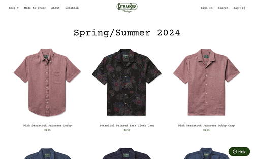 Gitman Vintage website screenshot