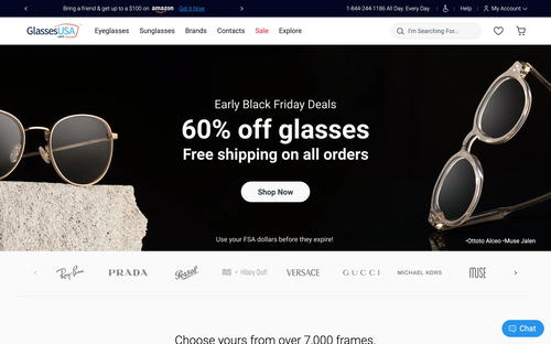 GlassesUSA.com website screenshot