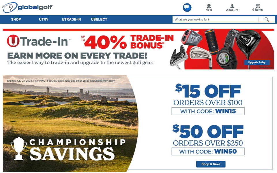 GlobalGolf website