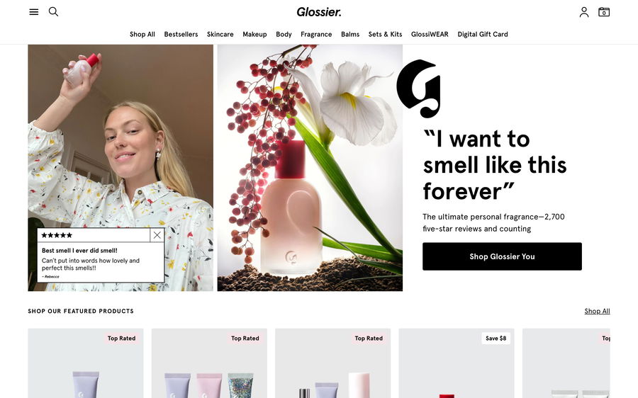 Glossier on Shomp