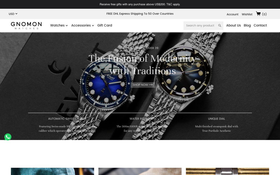 Gnomon Watches website