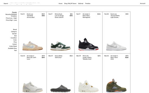 GOAT website screenshot