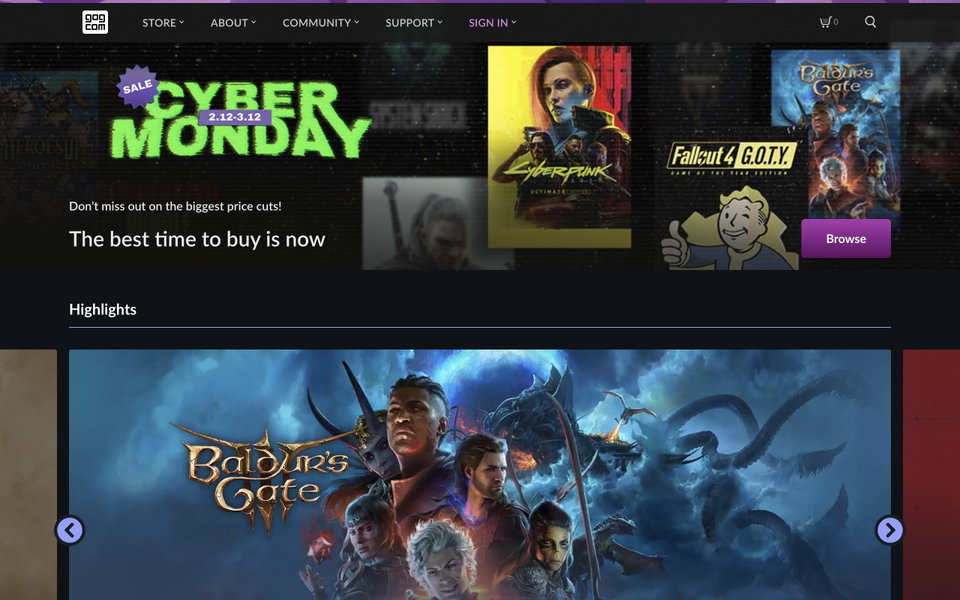 GOG.com website