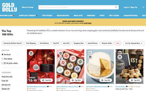 Goldbelly website screenshot