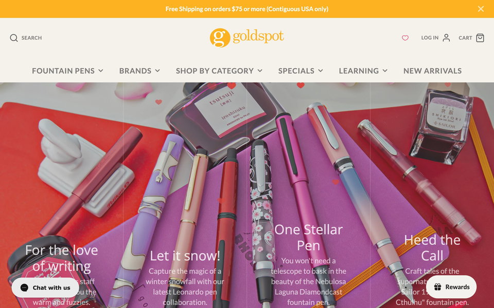 Goldspot Pens website