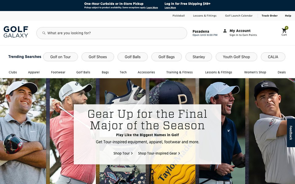 Golf Galaxy website