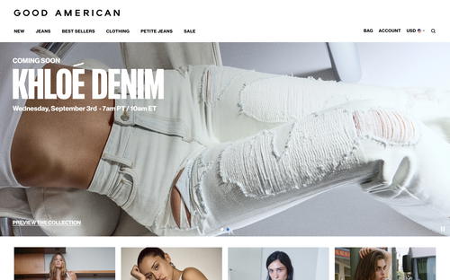 Good American website screenshot