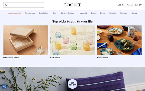 Goodee website screenshot