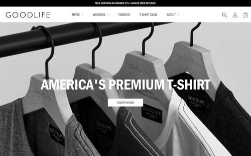 Goodlife Clothing website screenshot