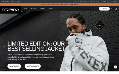 GOREWEAR website screenshot