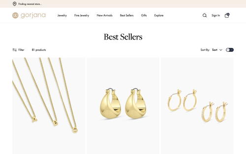 gorjana website screenshot