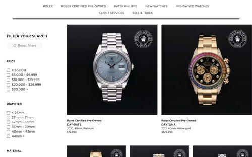 Govberg Jewelers website screenshot
