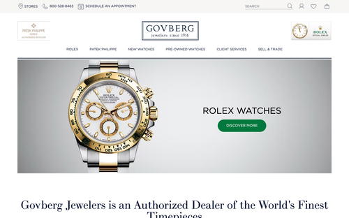 Govberg Jewelers website screenshot