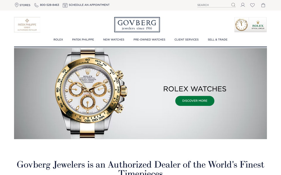 Govberg Jewelers website