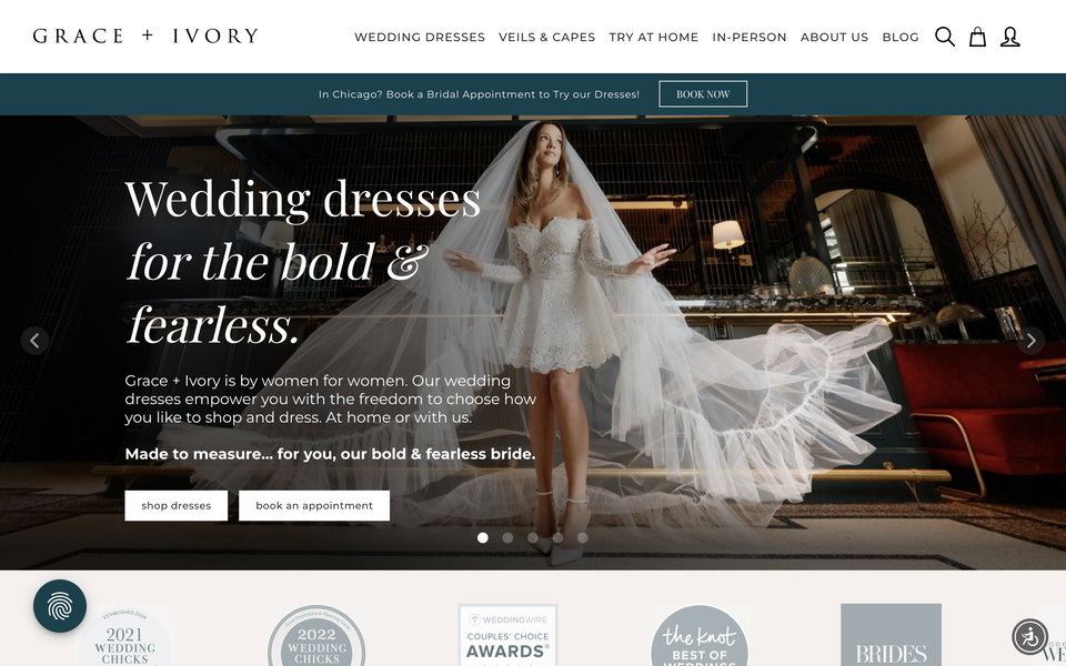 Grace + Ivory website