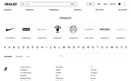 Grailed website screenshot