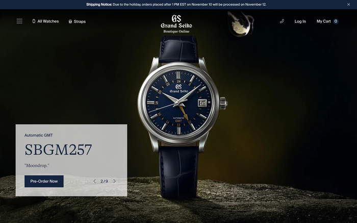 Grand Seiko Boutique USA screenshot