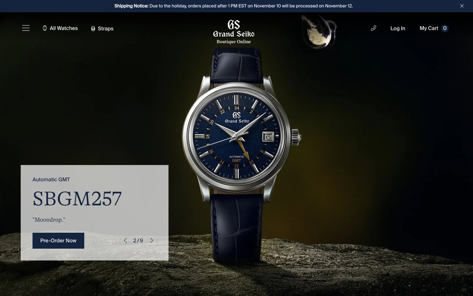 Grand Seiko Boutique USA website