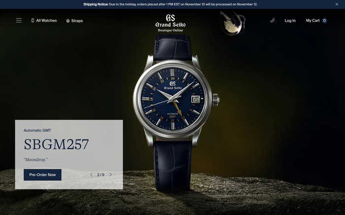 Grand Seiko Boutique USA screenshot