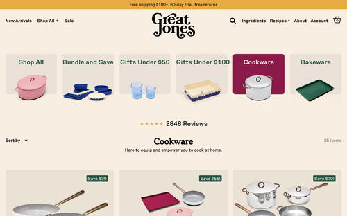 Great Jones website screenshot