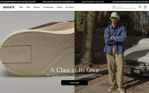 GREATS website screenshot