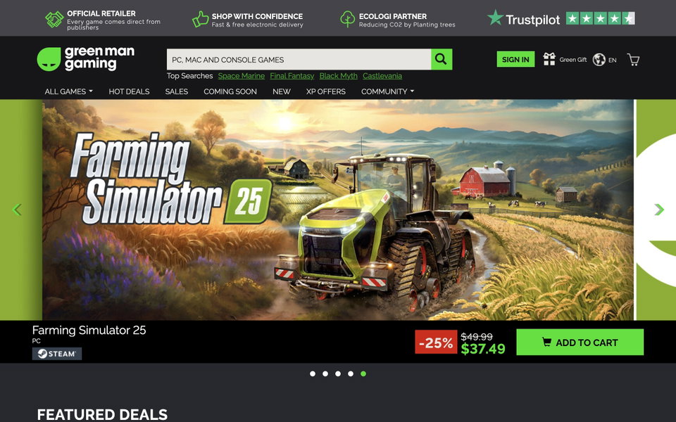 Green Man Gaming website