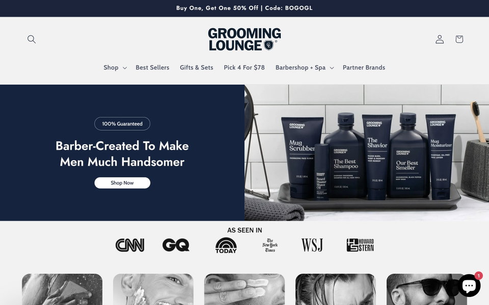 Grooming Lounge website