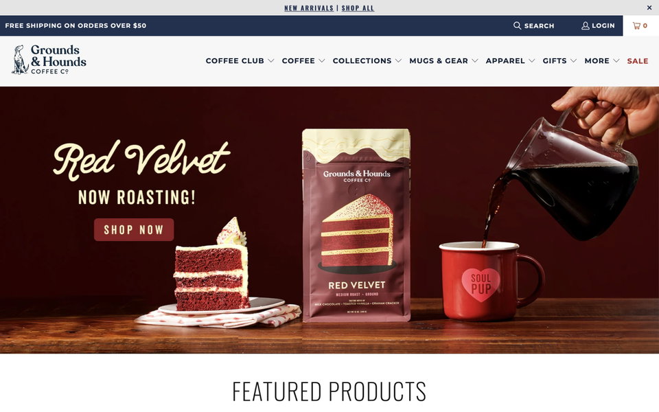 Grounds & Hounds Coffee Co. website