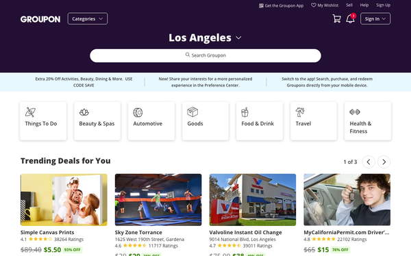 Groupon screenshot