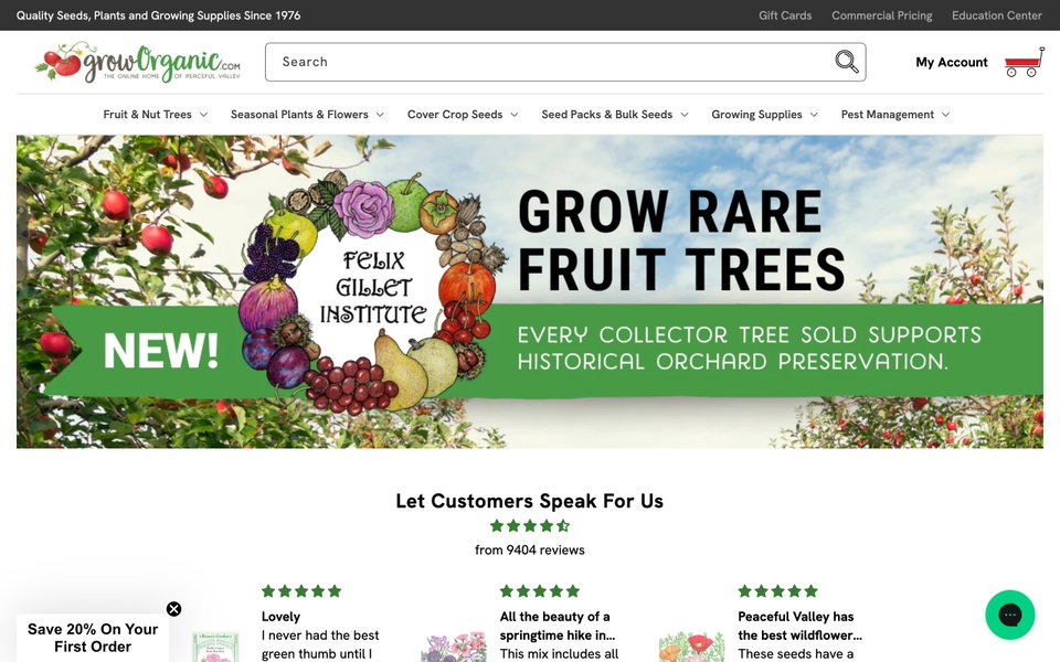 Grow Organic website