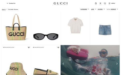 Gucci website screenshot