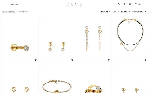 Gucci website screenshot