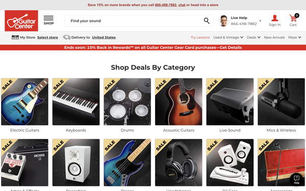 Guitar Center screenshot