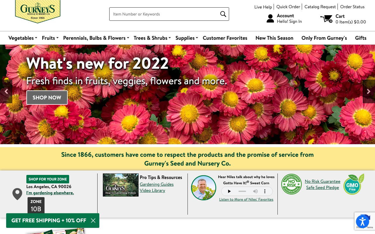 Gurney's Seed and Nursery screenshot